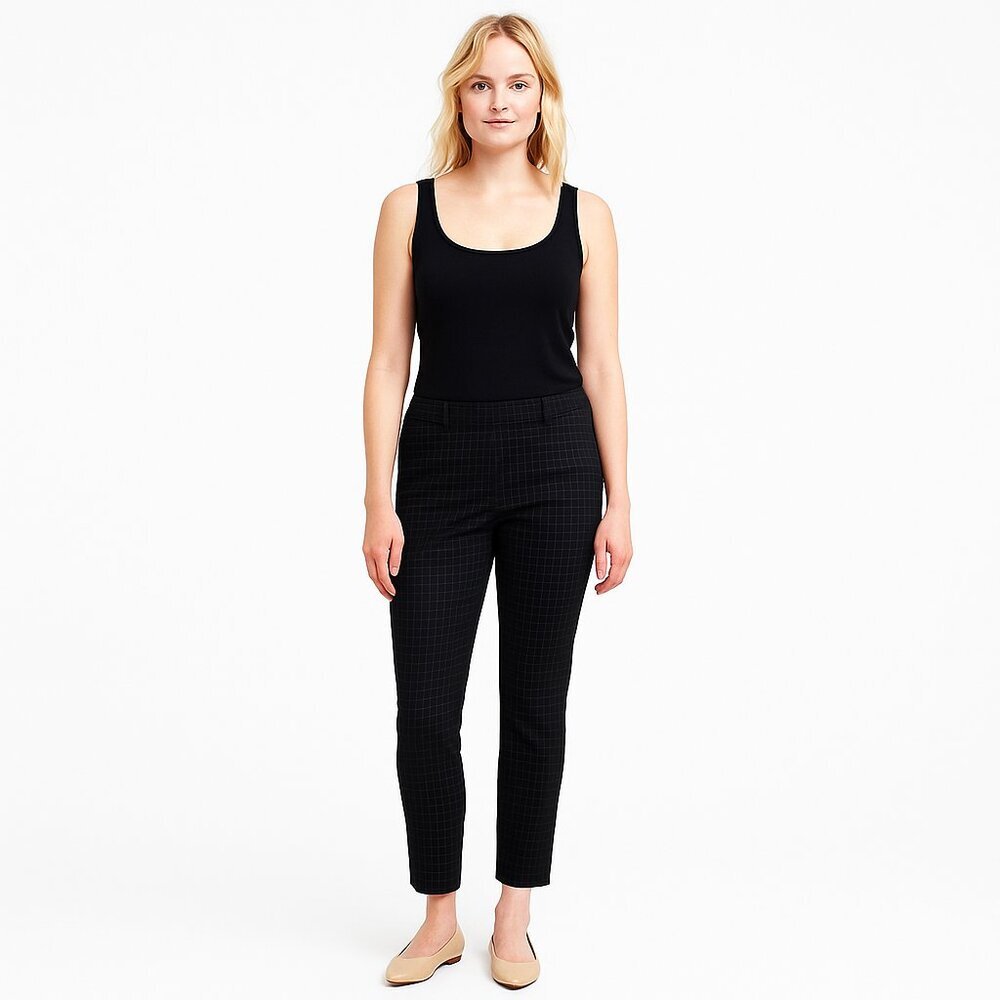 2/$30 White House Black Market Checkered Slim Ankle Pants Mid Rise #A0424